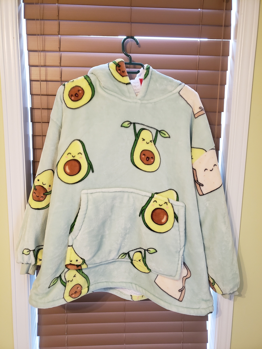 Oodie Cozy Avocado Plush Hooded Kids Jacket